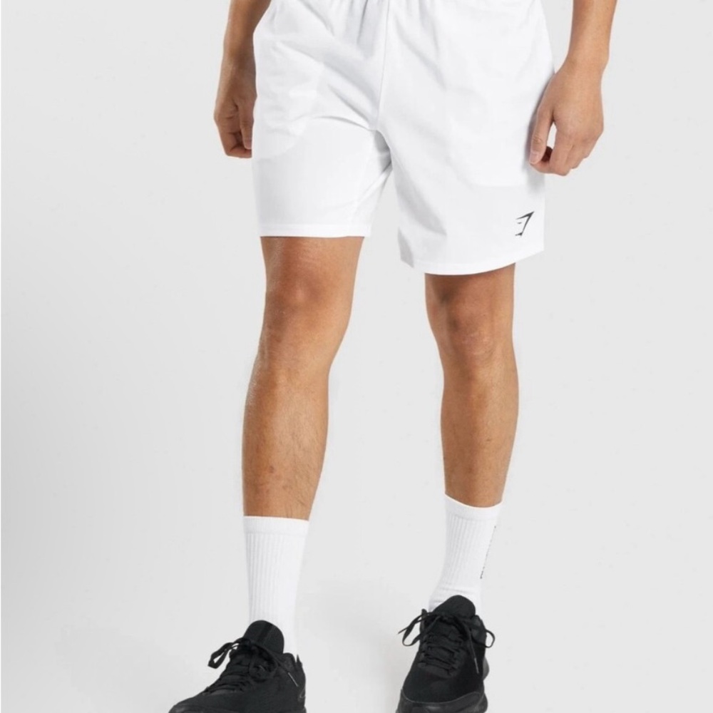 Gymshark 7” Mens Athletic Shorts - White